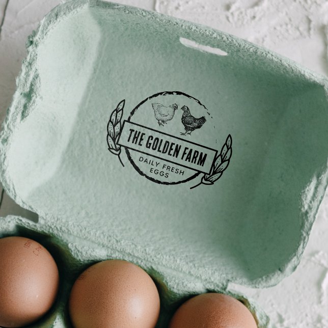 Rustic Farmhouse Hand Drawn Chicken Egg Self-inking Stamp (Creator Uploaded)