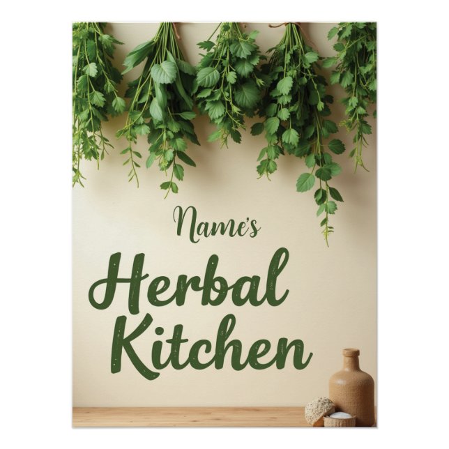 Rustic Farmhouse Herbal Kitchen Wall Art (Front)