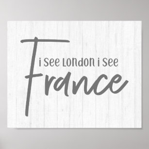 Rustic Farmhouse I See London I See France Wood Poster