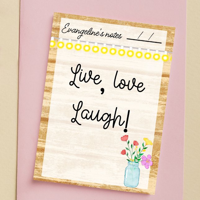 Rustic Farmhouse, lamps and flowers 4" x 6" Post-it Notes (Creator Uploaded)