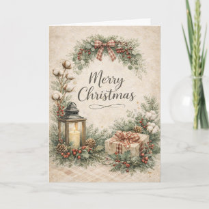 Rustic Farmhouse Merry Christmas Holiday Card