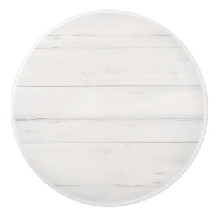 Rustic Farmhouse Modern White Shiplap Barn Wood Ceramic Knob