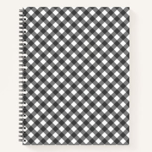 Rustic Farmhouse Monochrome Buffalo Check Geometri Notebook