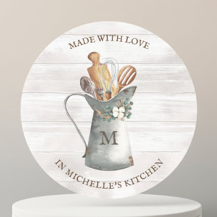 Rustic Farmhouse Name Classic Round Sticker