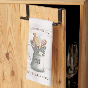 Rustic Farmhouse Name Kitchen Towel