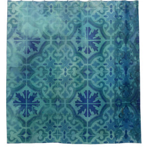 Rustic Farmhouse Old Havana Tile Pattern Beach