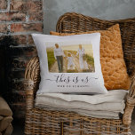 Rustic Farmhouse Personalized Photo Throw Pillow<br><div class="desc">Background colour can be customized online (to any colour!). Designed by Berry Berry Sweet {www.berryberrysweet.com}</div>