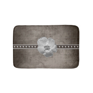 Rustic Farmhouse Plaid Flower Bath Mat