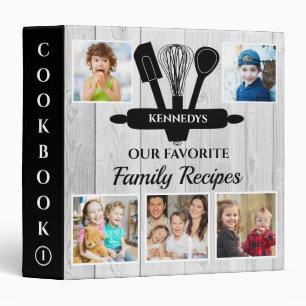 Rustic Farmhouse Recipe Cookbook 5 Photo Wood Binder