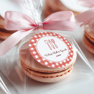 Rustic Farmhouse Red Gingham Bakery Product Labels