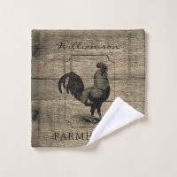 Rustic Farmhouse Rooster Barn Wood Family Name