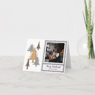 Rustic Farmhouse Style Christmas Trees Folded Holiday Card