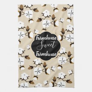 Rustic Farmhouse Sweet Farmhouse Cotton Flowers Kitchen Towel