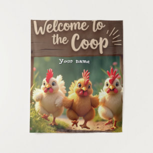 Rustic Farmhouse Wall Art – Welcome to the Coop Tapestry