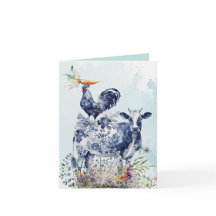 Rustic Farmhouse Whimsical Folded Thank You Card