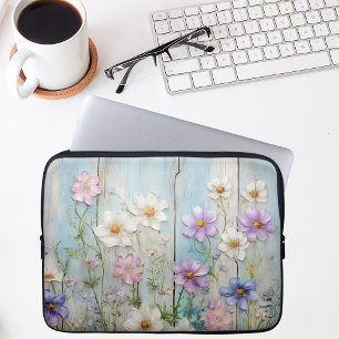 Rustic Farmhouse Wildflower Cottage Floral Laptop Sleeve