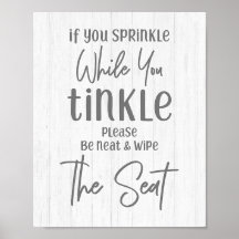 Rustic Farmhouse Wood If You Sprinkle Bathroom Poster