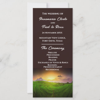 Rustic Farmland Sunrise/Sunset Ceremony Program