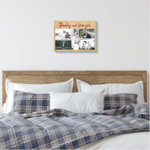 Rustic Father with Kids Family Dad Father`s Day 6  Canvas Print