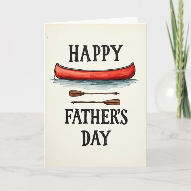 Rustic Fathers Day Canoe Card (Front)