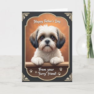 Rustic Fathers Day Puppy Card