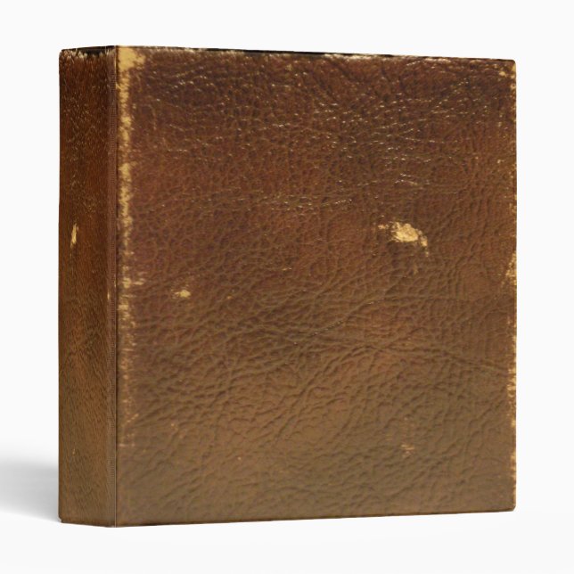 Rustic Faux Brown Leather Binder (Front/Spine)