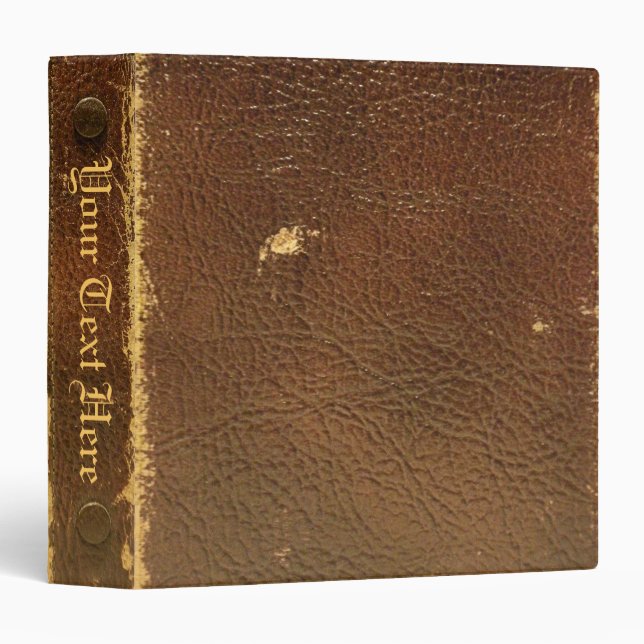 Rustic Faux Brown Leather Binder (Front/Spine)