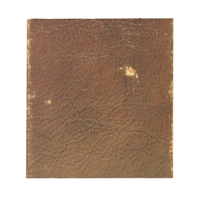Rustic Faux Brown Leather Notepad (Front)