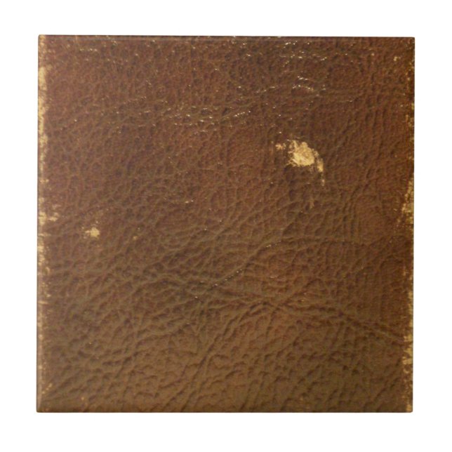 Rustic Faux Brown Leather Tile (Front)