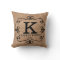 Rustic Faux Burlap Family Name Monogrammed