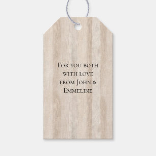 Rustic Faux Cream White Wood Wedding Gift Tags