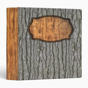 Rustic Faux Dry Wood Grain Tree Bark Binder