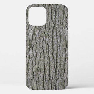 Rustic Faux Dry Wood Grain Tree Bark iPhone 12 Case