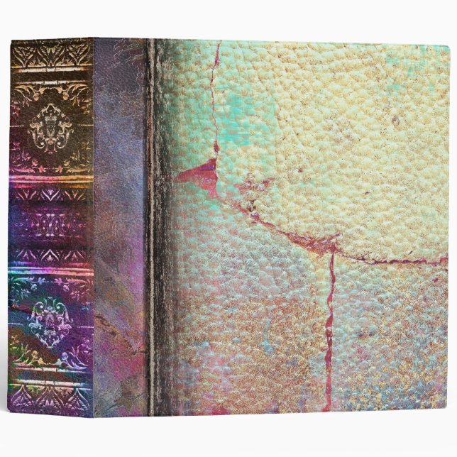 Rustic Faux Iridescent Moleskine Ancient Tome Binder (Front/Spine)