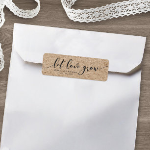Rustic Faux Kraft Let Love Grow Wedding Favour
