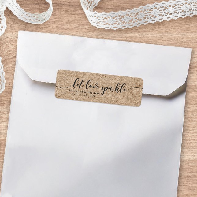 Rustic Faux Kraft Let Love Sparkle Wedding Favor (Creator Uploaded)