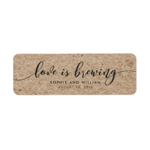 Rustic Faux Kraft Script Love is Brewing Wedding