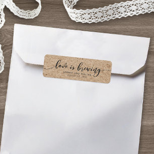 Rustic Faux Kraft Script Love is Brewing Wedding