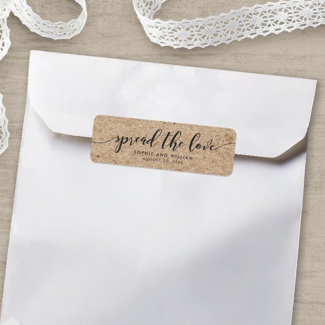 Rustic Faux Kraft Spread the Love Wedding Label (Creator Uploaded)