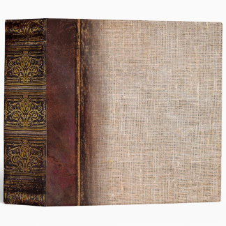 Rustic Faux Leather and Burlap Old Tome Binder