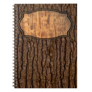 Rustic Faux Piece of Wood Grain Tree Bark Notebook