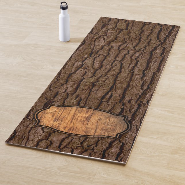 Rustic Faux Piece of Wood Grain Tree Bark Yoga Mat (In Situ)