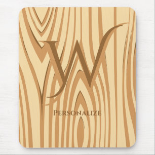 Rustic Faux Stained Brown Wood Personalized Custom Mouse Pad