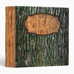 Rustic Faux Wood Grain Tree Bark Moss Binder