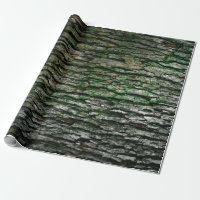 Rustic Faux Wood Grain Tree Bark Moss