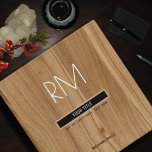 Rustic faux wood school, home or office binder<br><div class="desc">A modern and elegant binder,  with a faux wooden (just an image,  not real wood) background,  personalized with your name,  initials and special subject (school or business)</div>