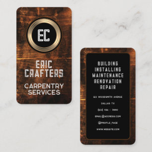 Rustic faux wood texture  business card
