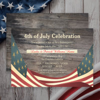 Rustic Faux Wood | Vintage Flags 4th of July Party