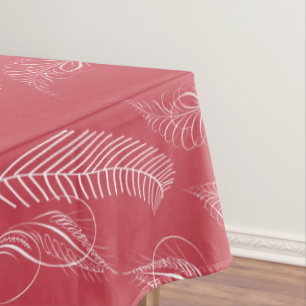 Rustic Feathers Love Birds Pattern Cottage Lodge Tablecloth