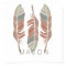 Rustic Feathers Personalized Boy Wall Art Print